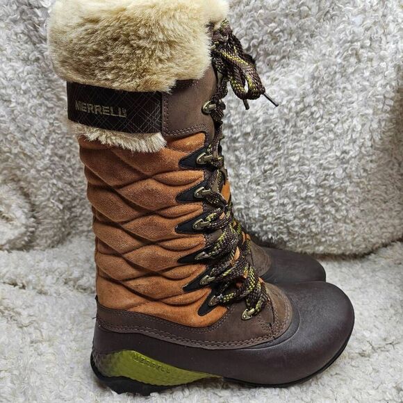 Merrell Winterbelle Peak Waterproof Leather Women's‎ 200 Gram Boots sz 10 - Picture 1 of 6